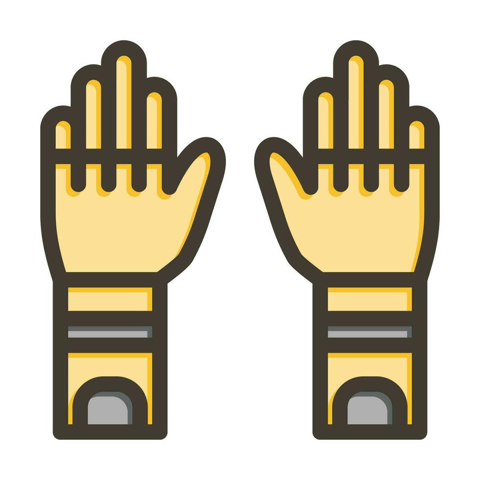guantes vector grueso línea lleno colores icono para personal y comercial usar.
