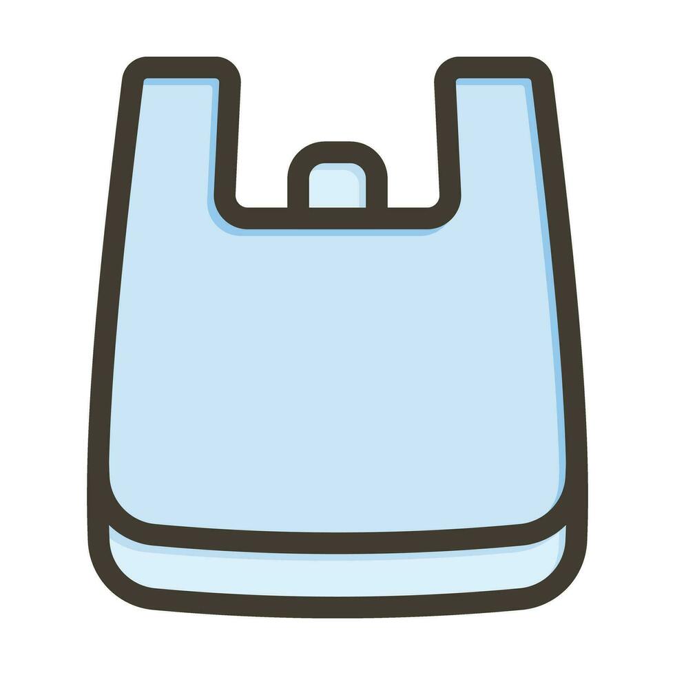 el plastico bolso vector grueso línea lleno colores icono para personal y comercial usar.