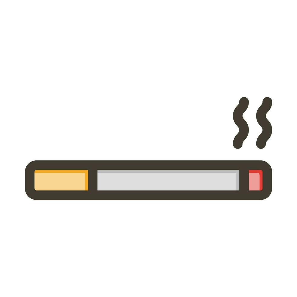 cigarrillo vector grueso línea lleno colores icono para personal y comercial usar.