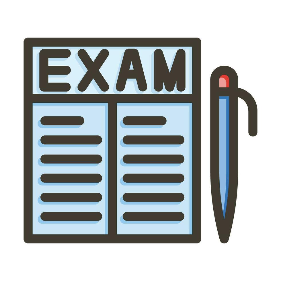 Exam Vector Thick Line Filled Colors Icon For Personal And Commercial Use.