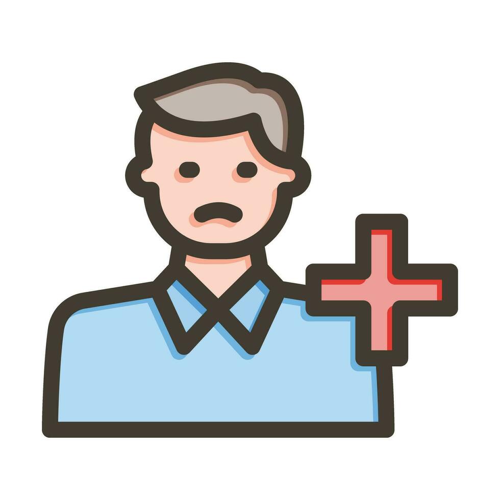 Patient Vector Thick Line Filled Colors Icon For Personal And Commercial Use.