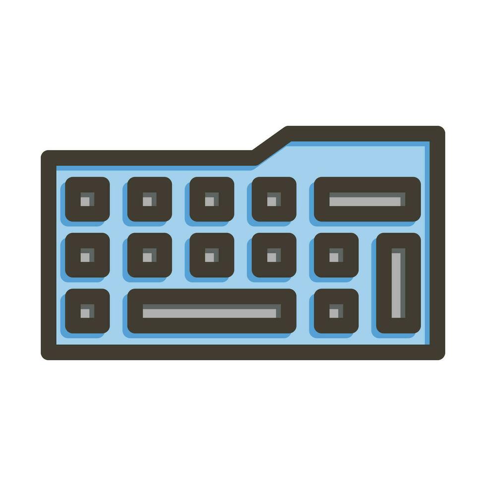 teclado vector grueso línea lleno colores icono para personal y comercial usar.