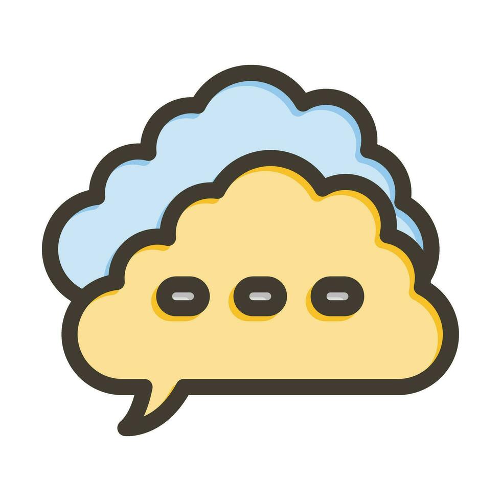 Cloud Vector Thick Line Filled Colors Icon For Personal And Commercial Use.