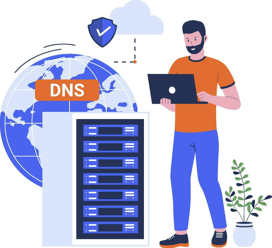 Vector illustration of DNS concept