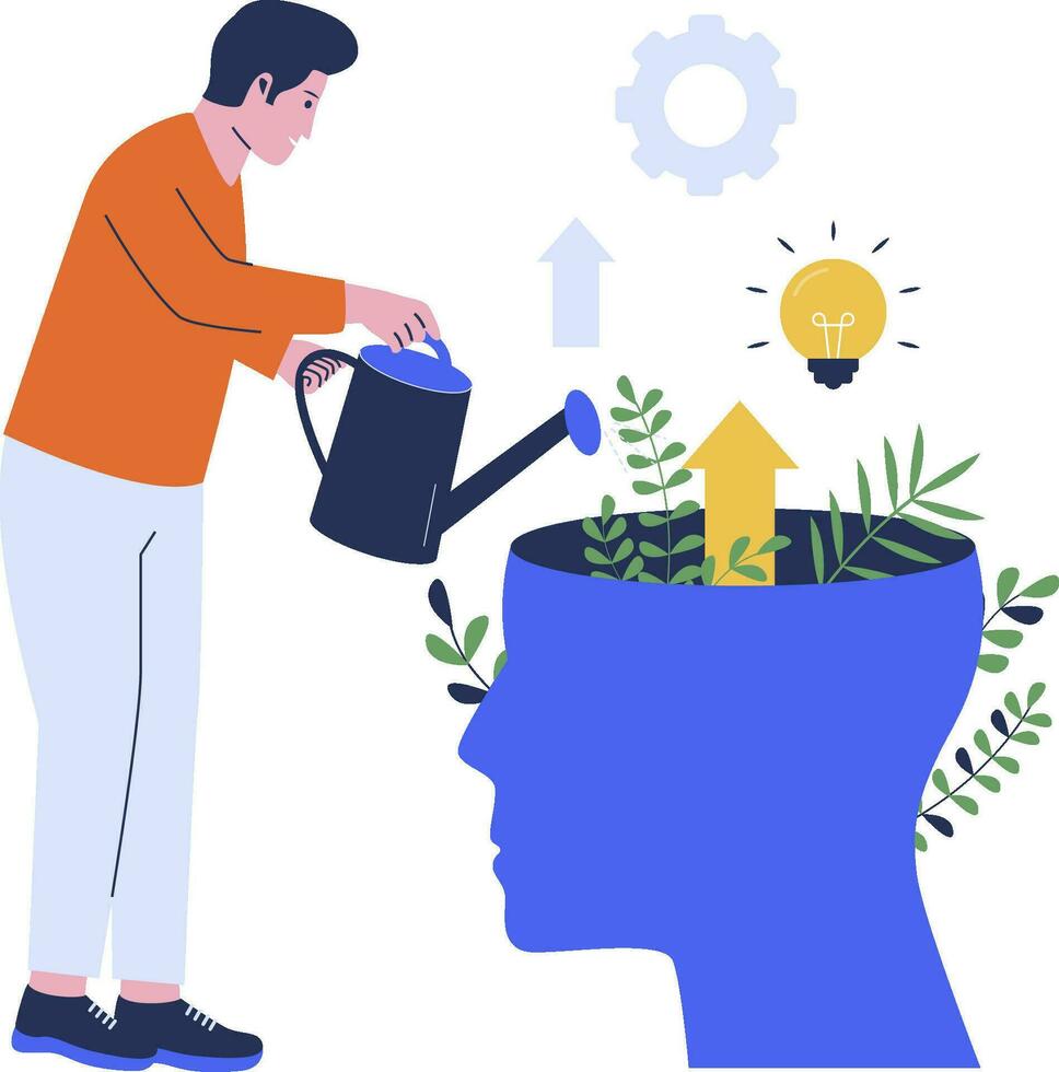 Vector of growth mindset illustration