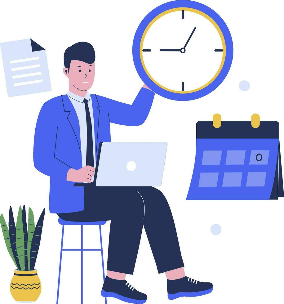 Vector of self discipline illustration.