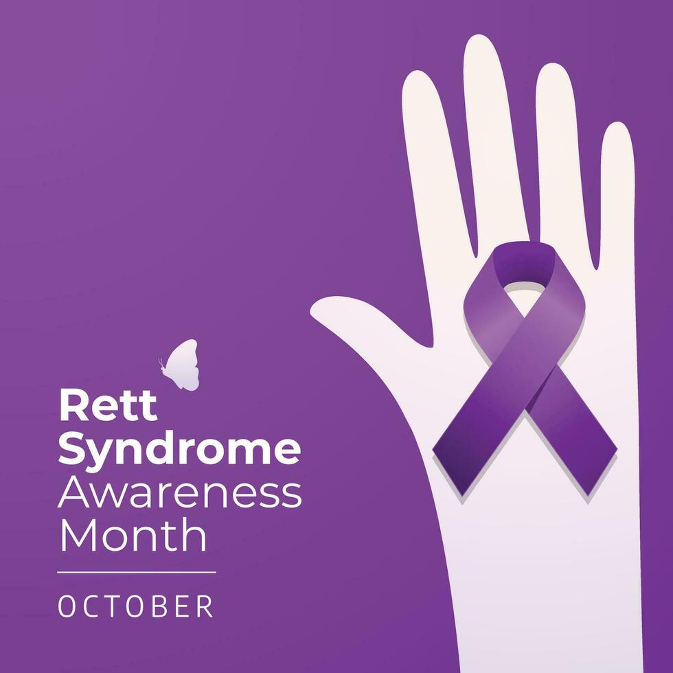 Rett Syndrome Awareness Month design template good for celebration usage. purple ribbon vector design. purple ribbon illustration. flat design. vector eps 10.