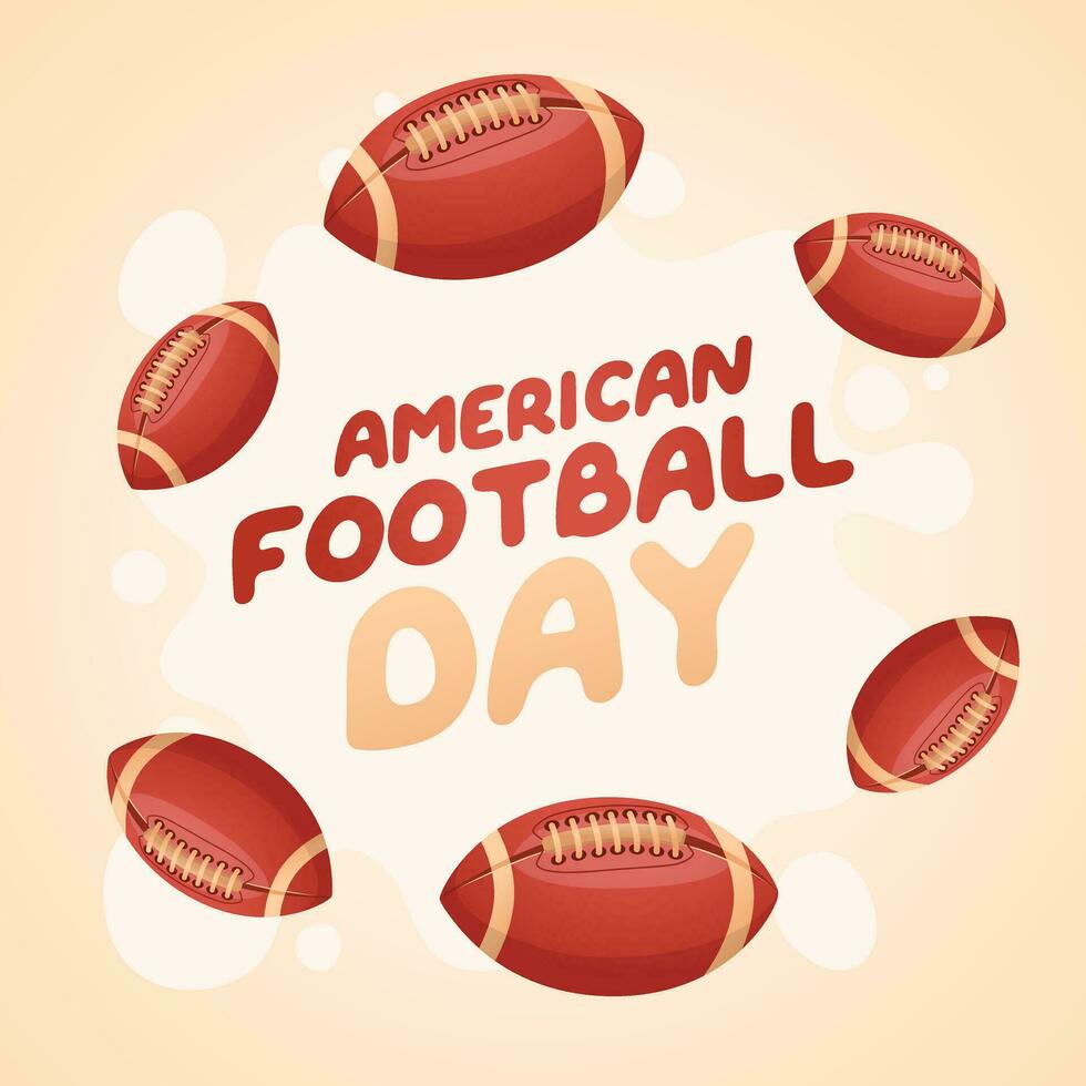 American Football Day design template good for celebration usage. rugby ball vector illustration. american football vector template. vector eps 10.