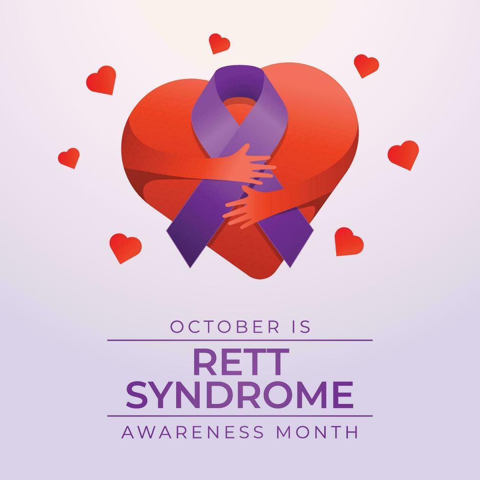 Rett Syndrome Awareness Month design template good for celebration usage. purple ribbon vector design. purple ribbon illustration. flat design. vector eps 10.