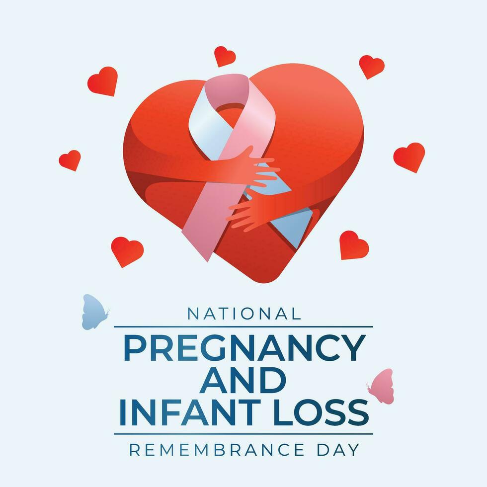 Pregnancy and Infant Loss Remembrance Day design template good for celebration usage. blue and pink ribbon vector illustration. vector eps 10.