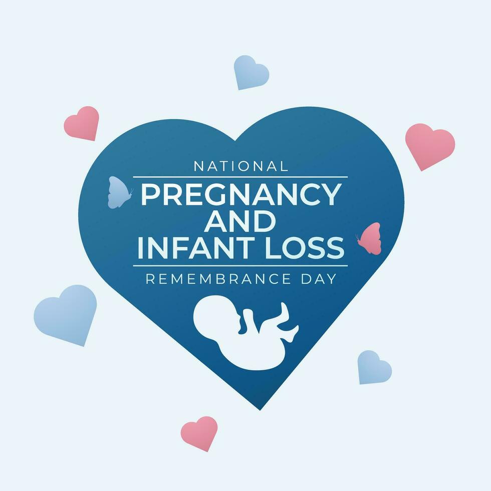 Pregnancy and Infant Loss Remembrance Day design template good for celebration usage. blue and pink ribbon vector illustration. vector eps 10.