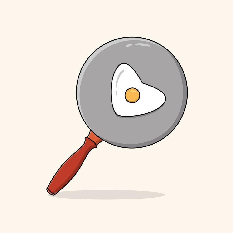 Illustration of a cute frying pan and eggs dancing vector