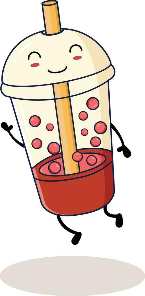 Illustration of a cute boba drink vector