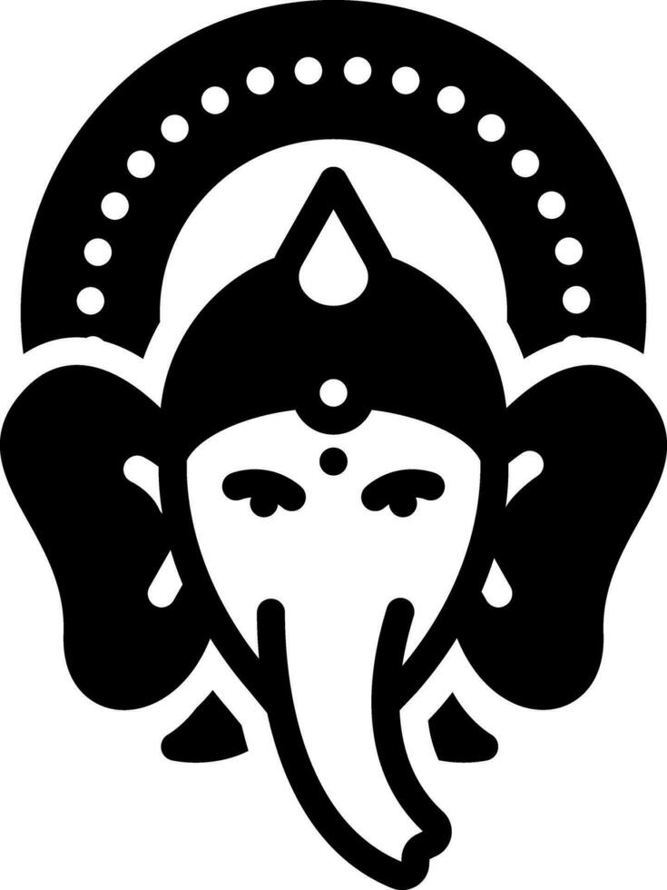 solid icon for ganesh chaturthi vector