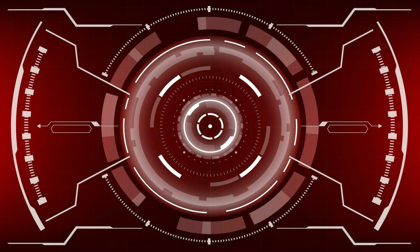 hud ciencia ficción interfaz pantalla ver blanco geométrico en rojo diseño virtual realidad futurista tecnología creativo monitor vector