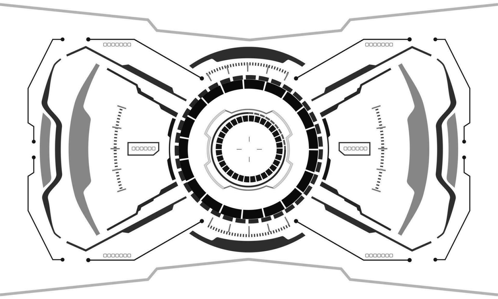 hud ciencia ficción interfaz pantalla ver gris geométrico en blanco diseño virtual realidad futurista tecnología creativo monitor vector