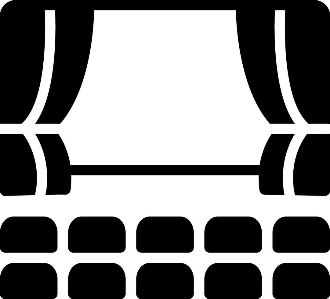 solid icon for theater vector