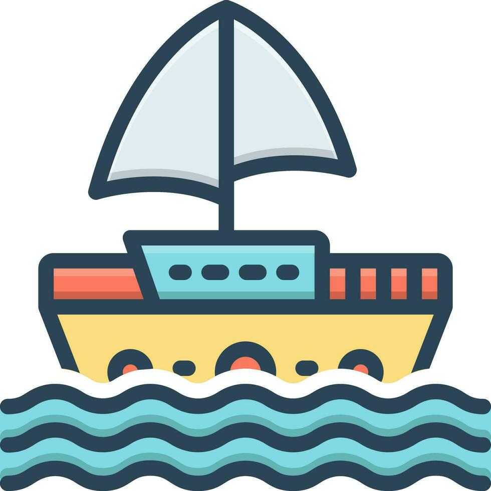 color icon for boating vector