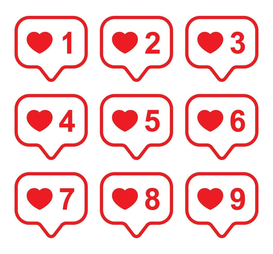 Like, love icon vector in speech bubble line. Social media post button