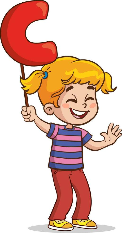 vector illustration of Education Concept With Funny School Child