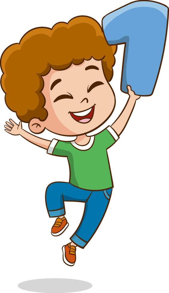 vector illustration of Education Concept With Funny School Child