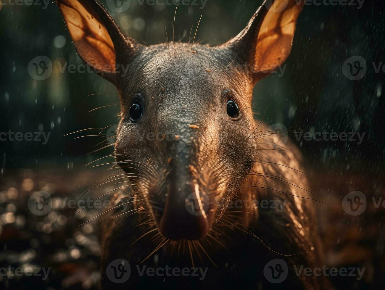 Aardvark portrait created with Generative AI technology photo