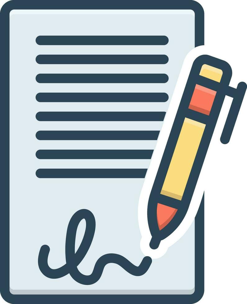 color icon for signatures vector