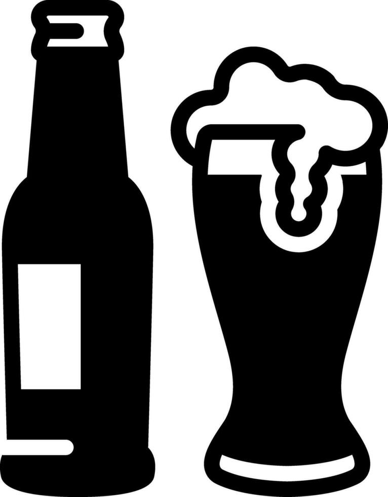 solid icon for beer vector