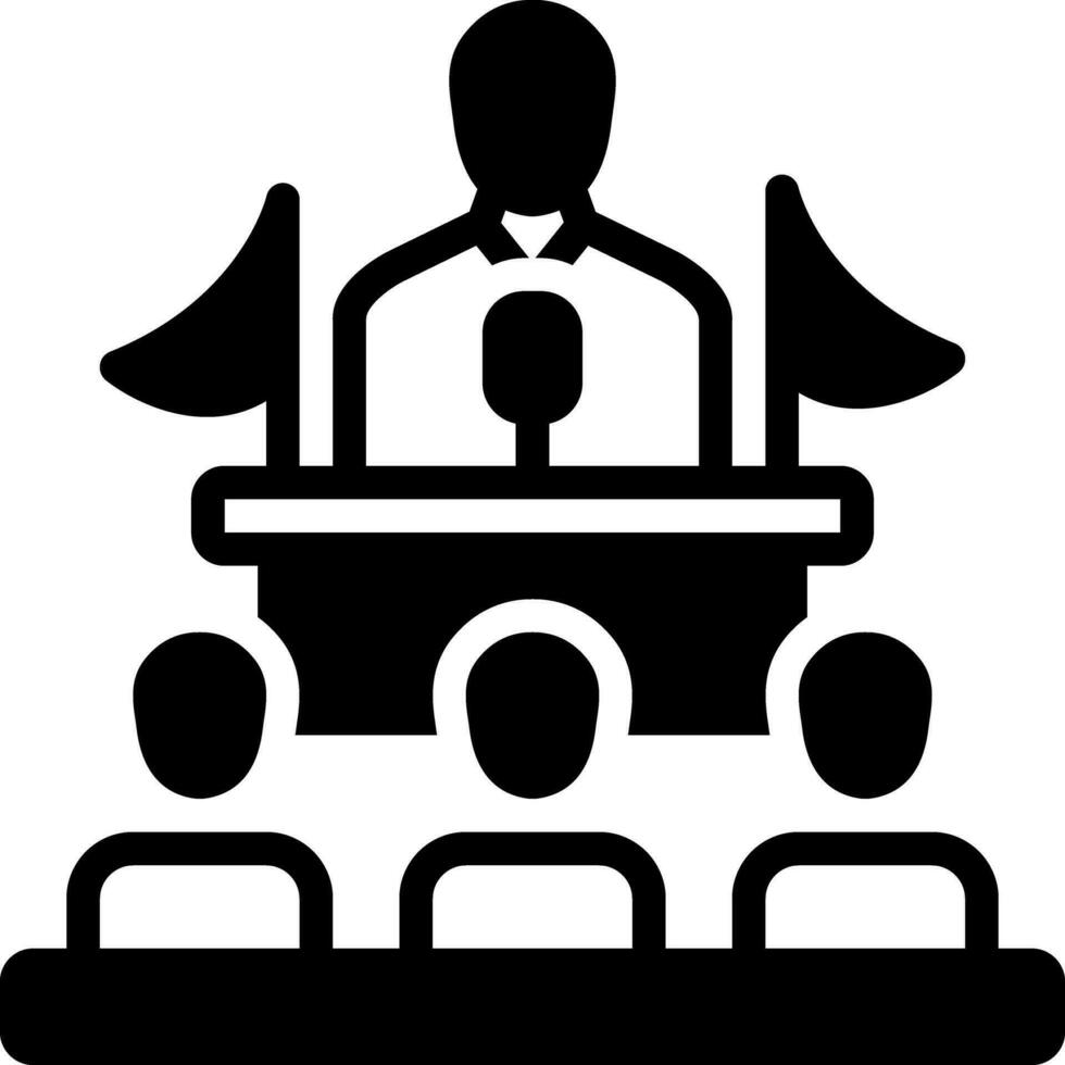 sólido icono para senadores vector