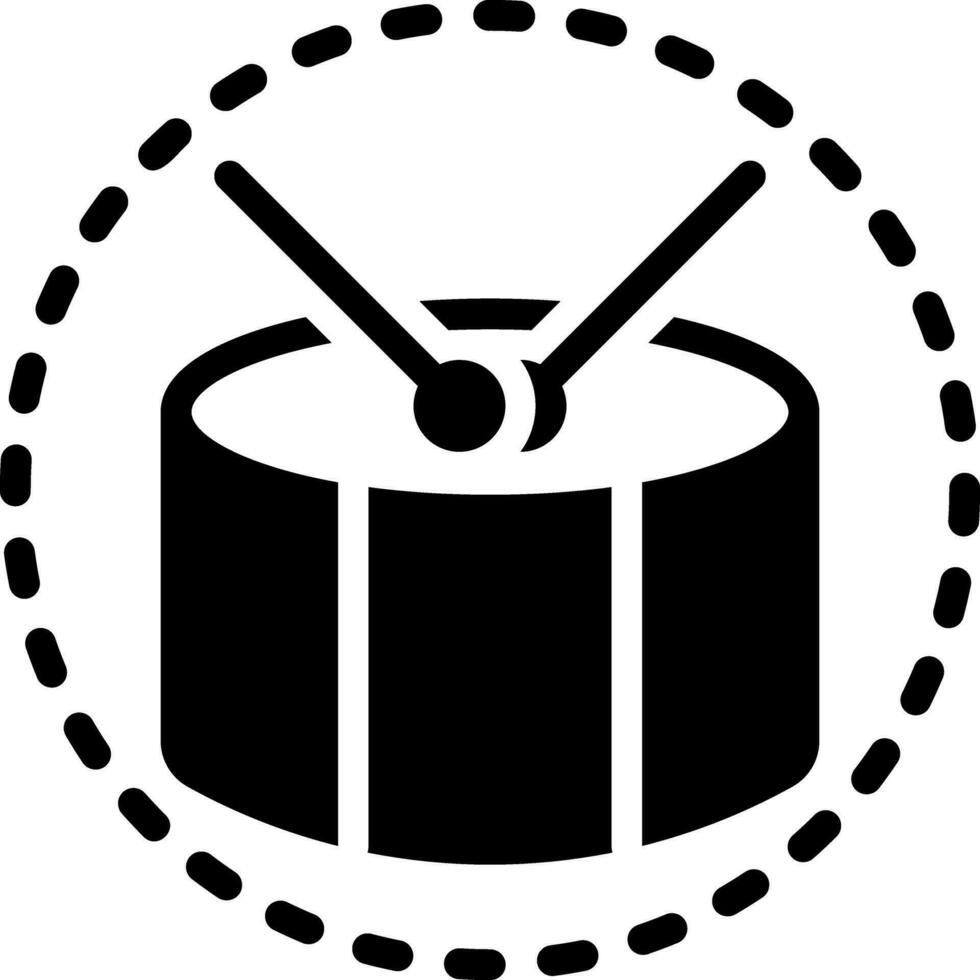 solid icon for drum vector