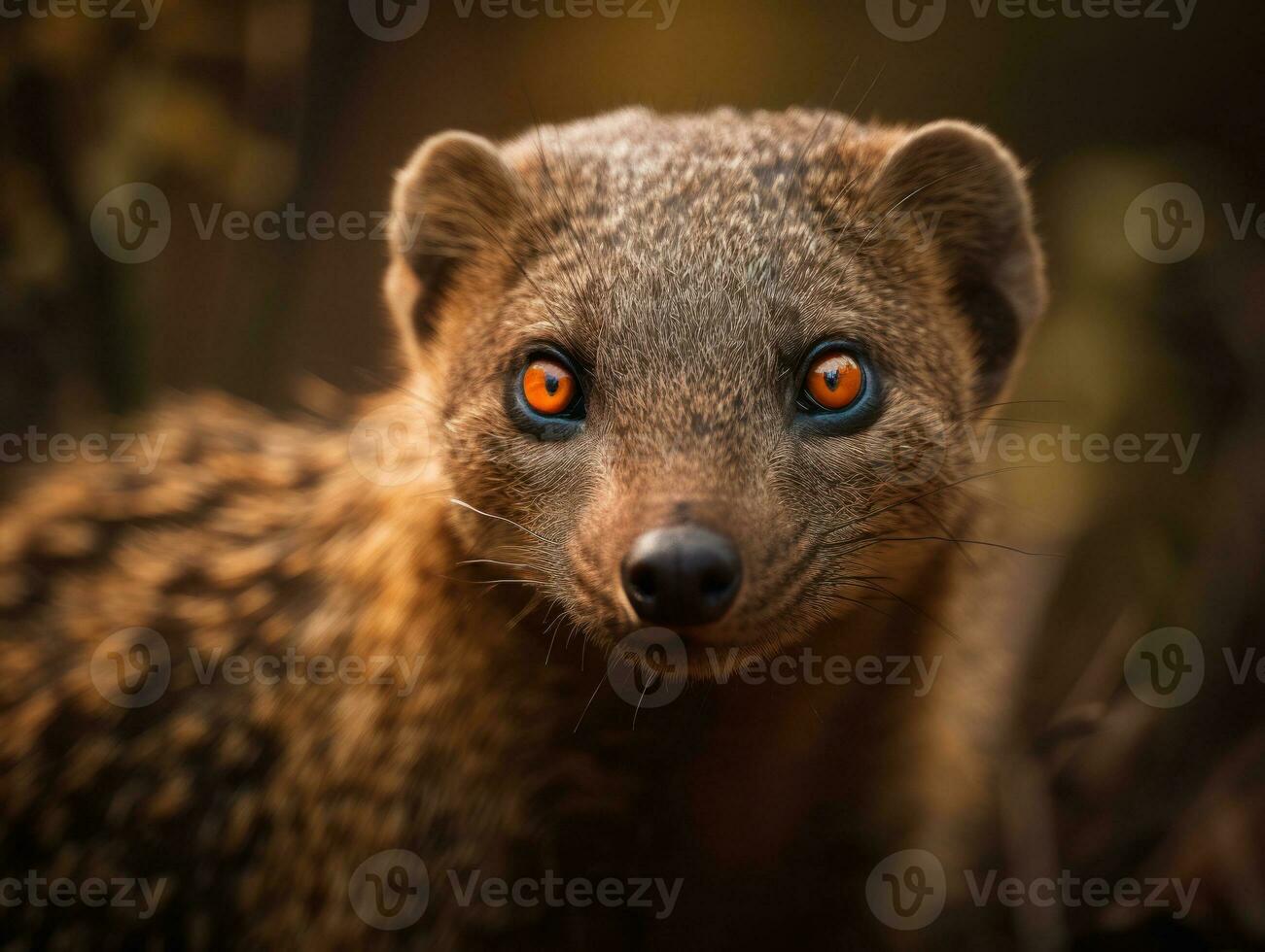Mongoose portrait created with Generative AI technology photo