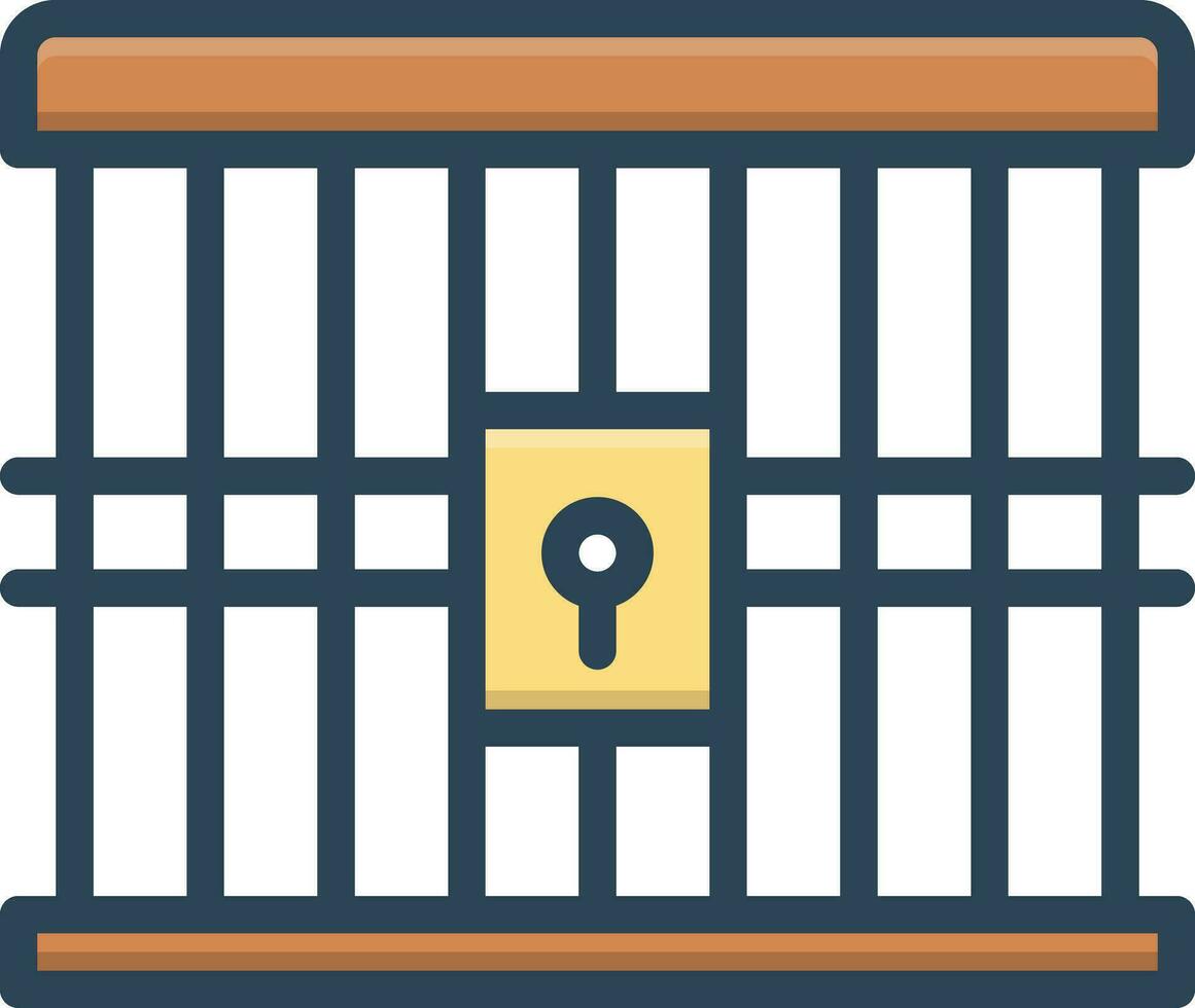 color icon for jail vector