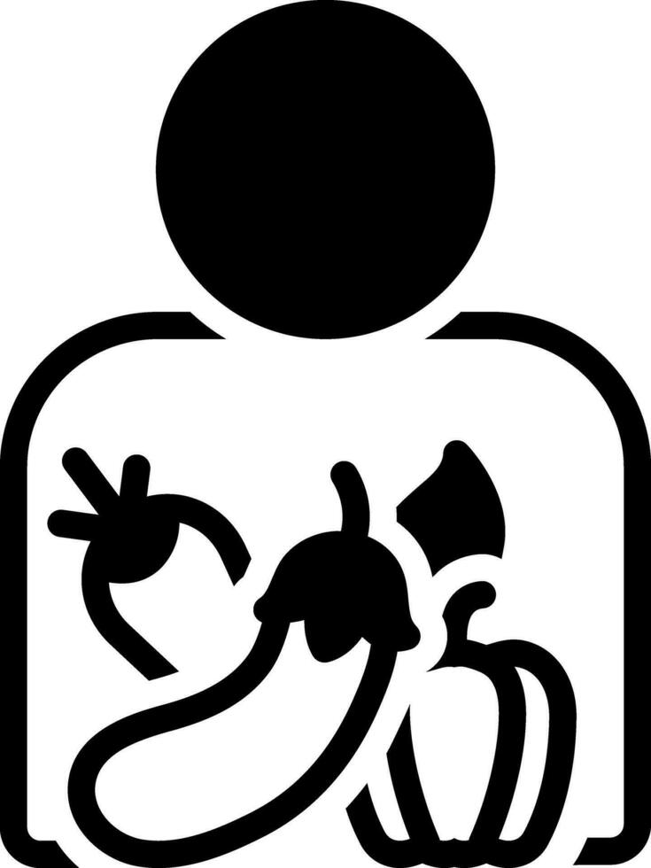 solid icon for vegetarian vector