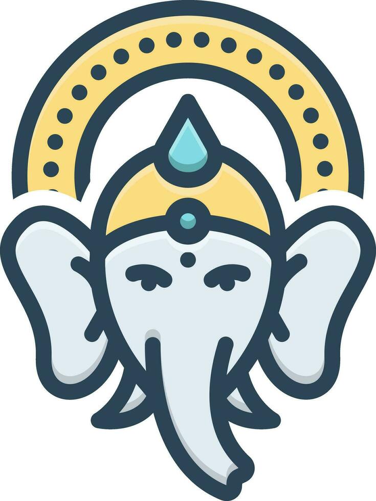 color icon for ganesh chaturthi vector