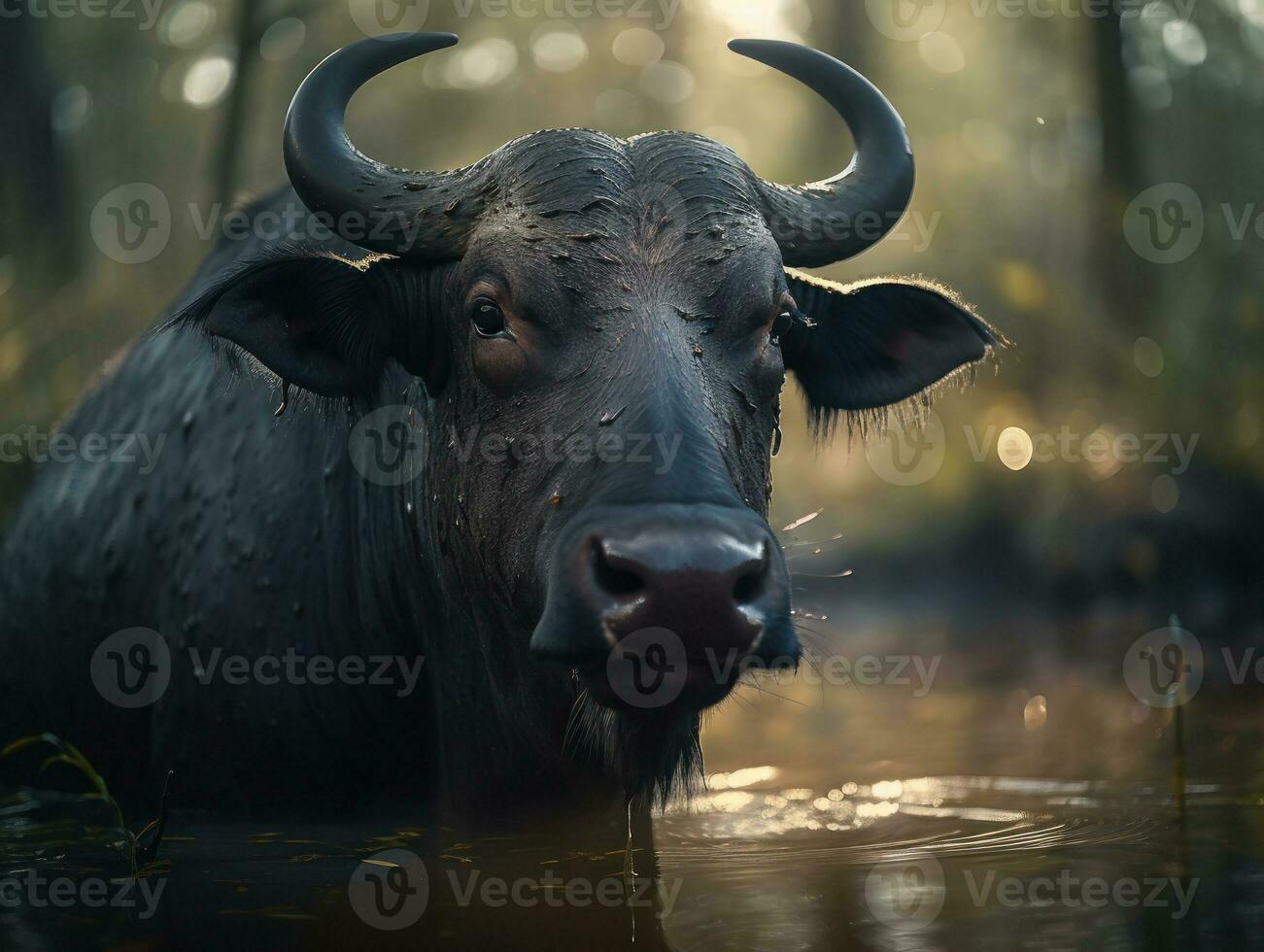 búfalo retrato creado con generativo ai tecnología foto