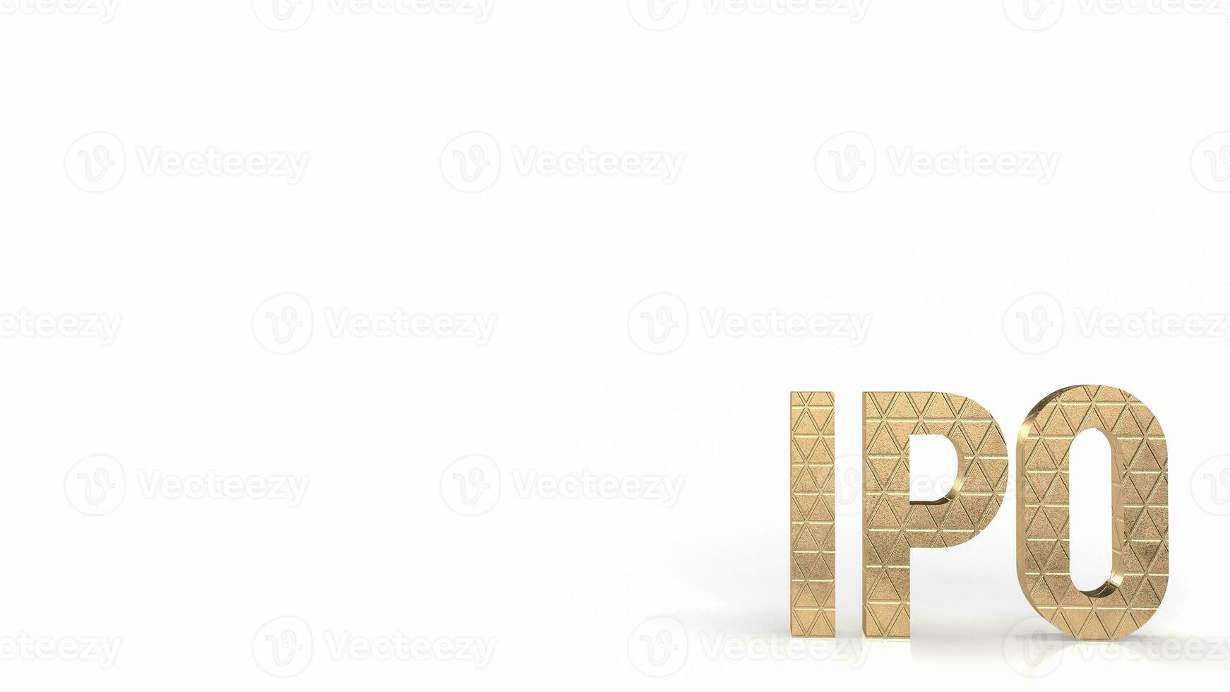 The gold ipo on white background for Business concept 3d rendering photo