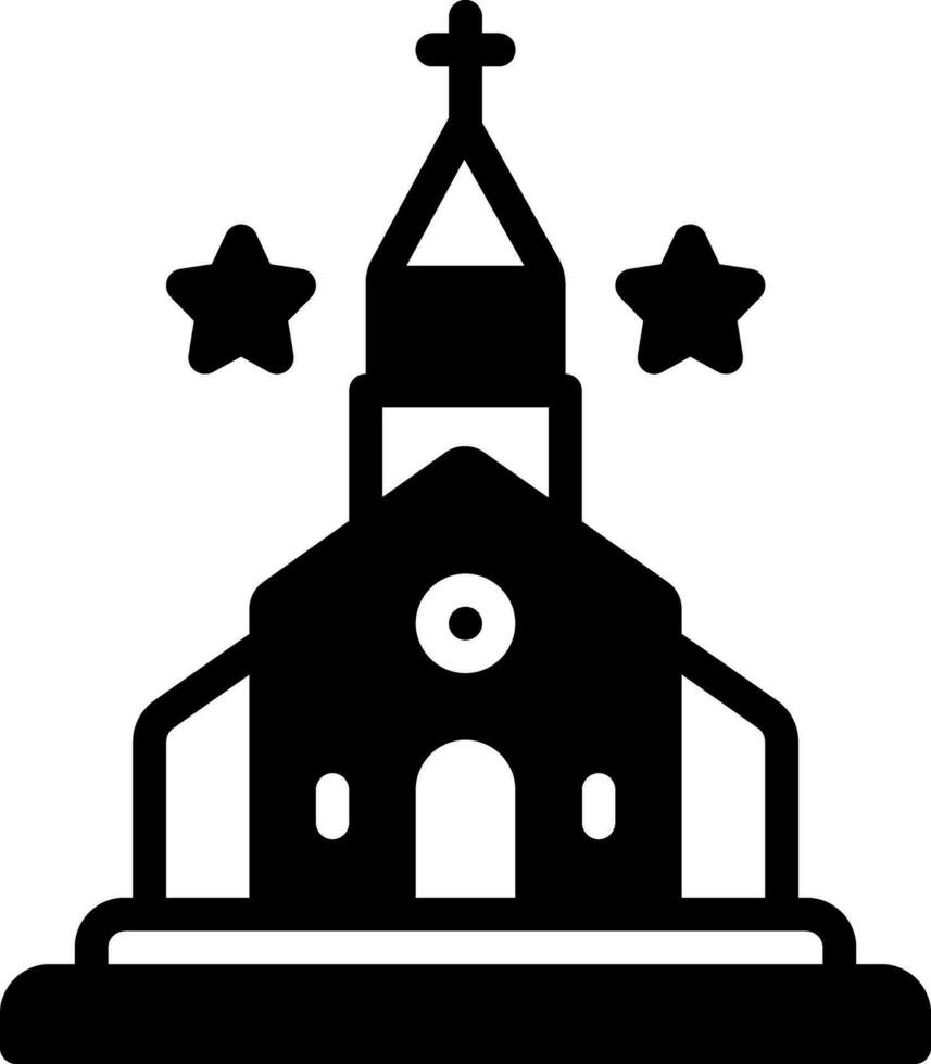 sólido icono para iglesia vector