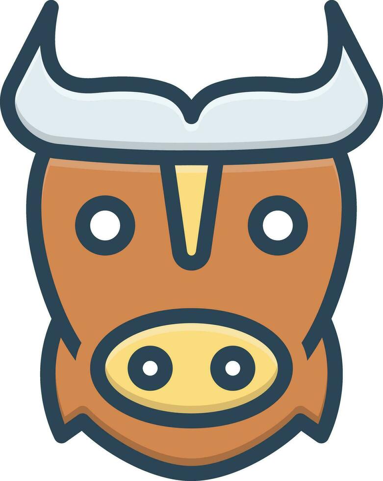 color icon for buffalo vector