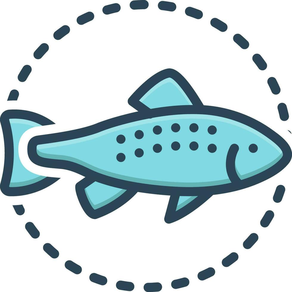 color icon for trout vector