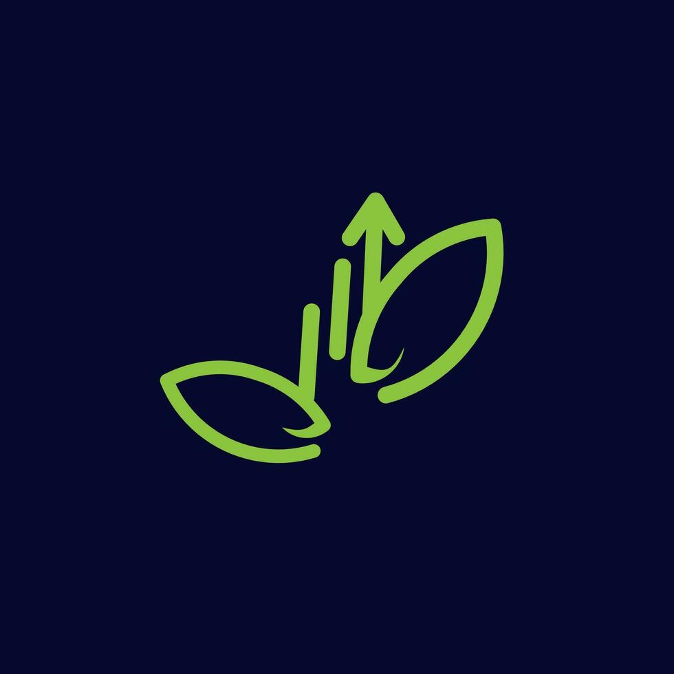 financial growth leaves logo. Nature Inspired Financial Growth vector
