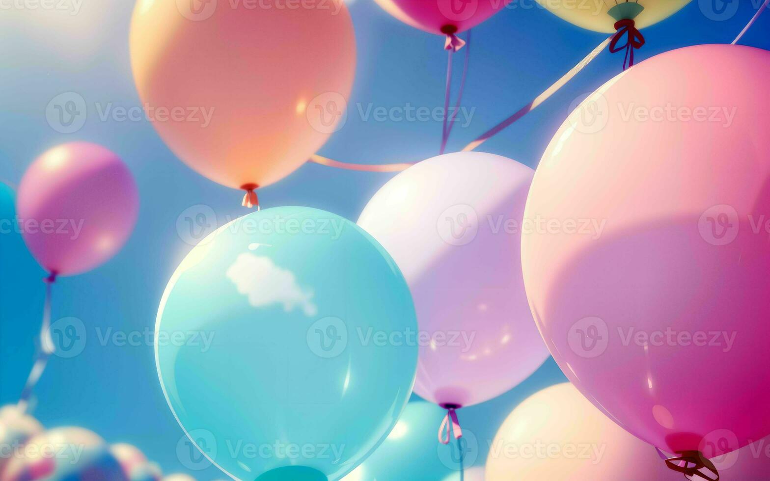 Vibrant Pastel Color Balloons Illuminate Playful Creations ai generated photo