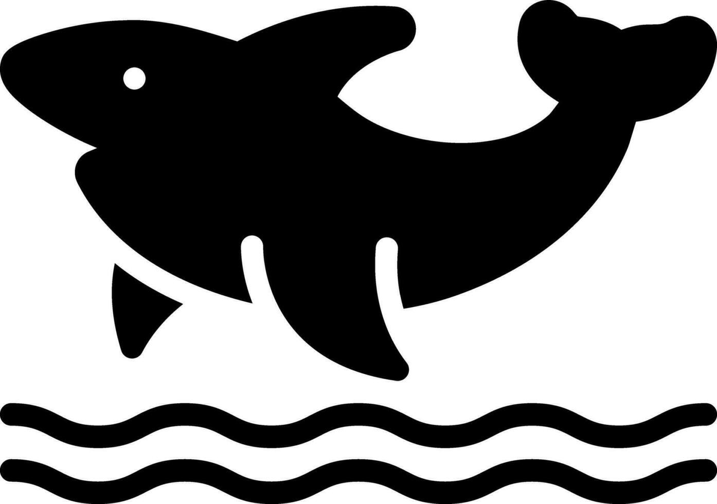 solid icon for shark vector