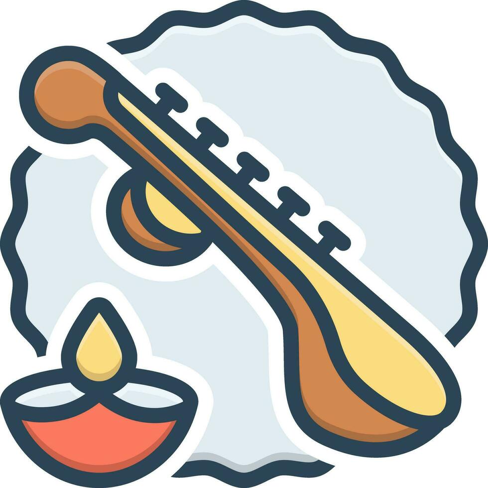 color icon for basant panchami vector