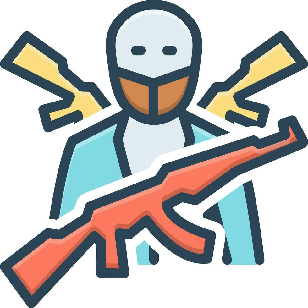 color icono para terrorismo vector