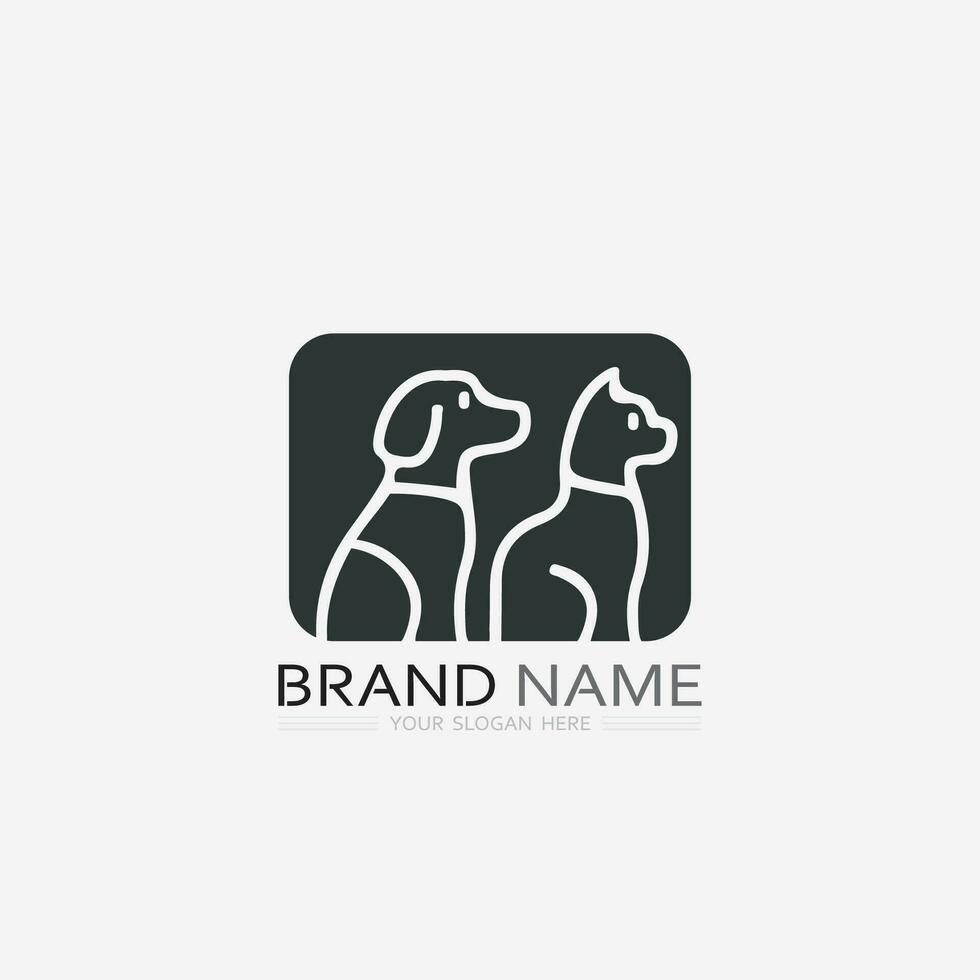 perro logo y icono animal vector ilustración diseño gráfico