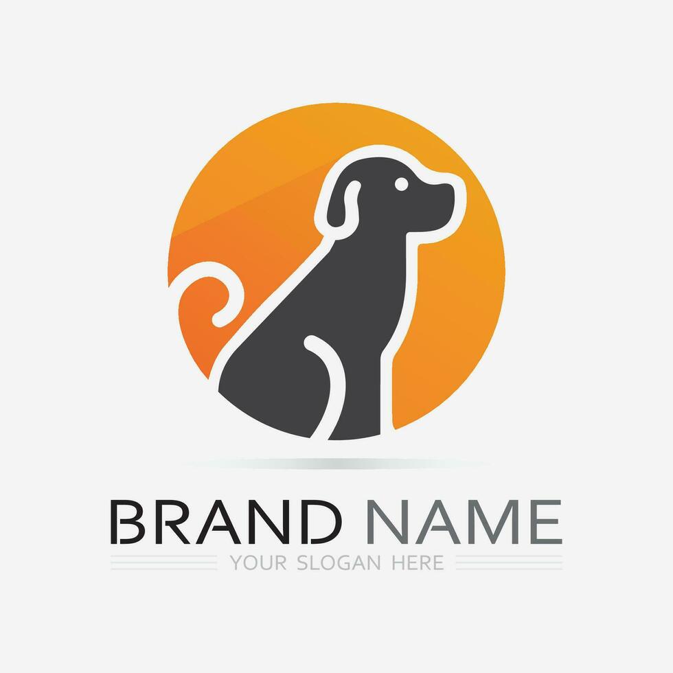 perro logo y icono animal vector ilustración diseño gráfico