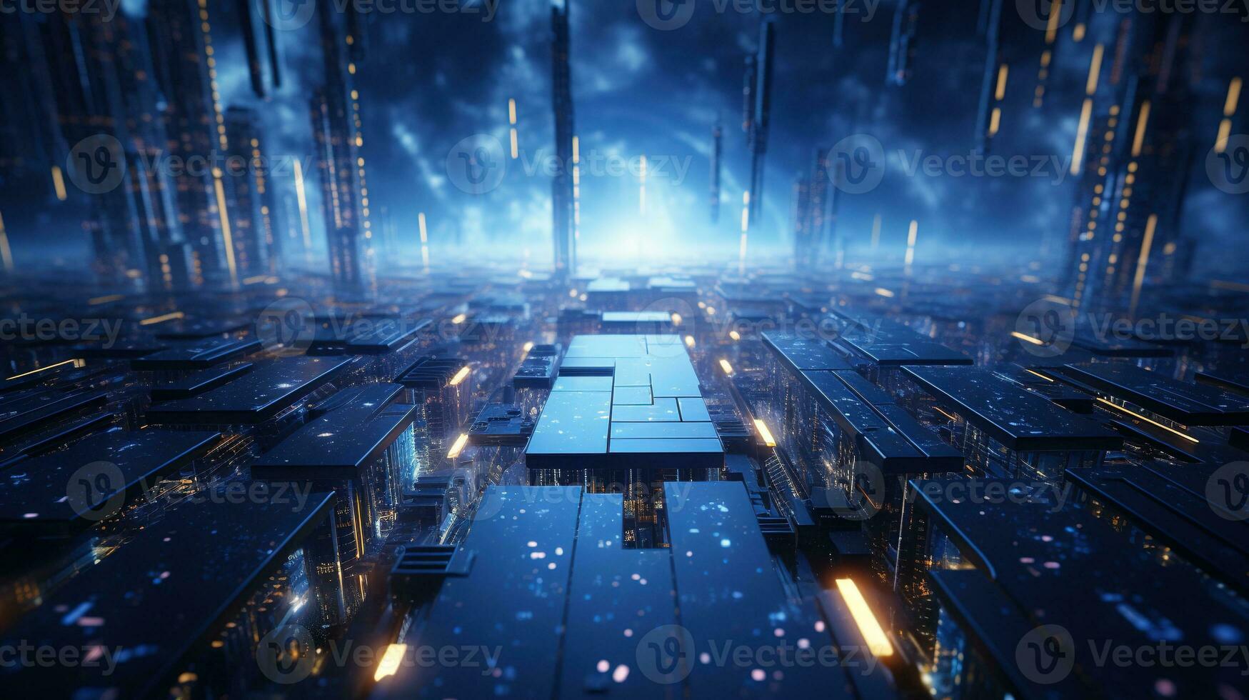 digital galaxy, digital art illustration, Generative AI photo