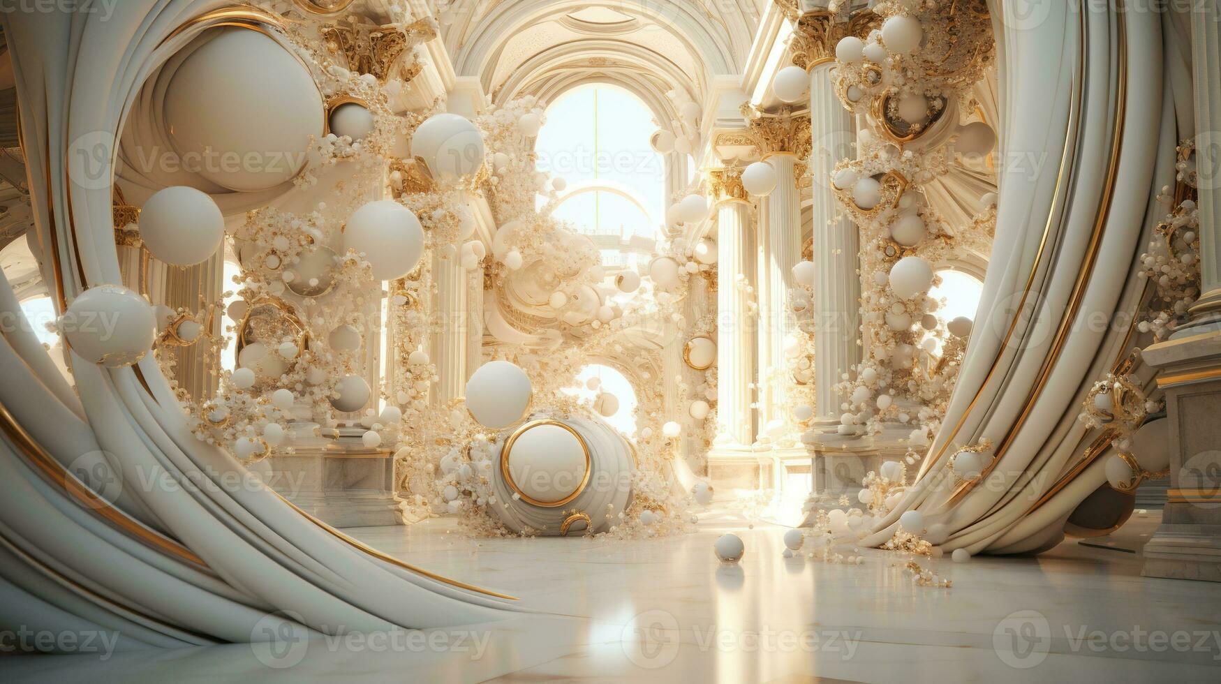 dynamic marble serenade, digital art illustration, Generative AI photo