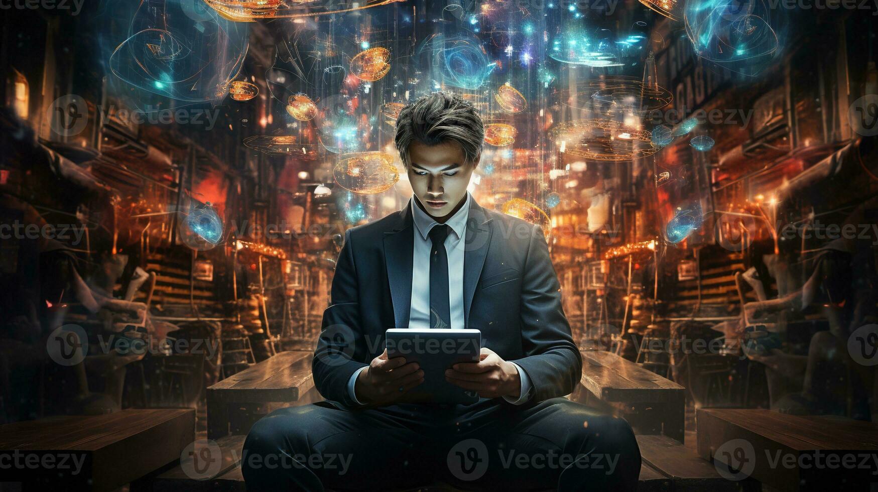 digital convergence, digital art illustration, Generative AI photo