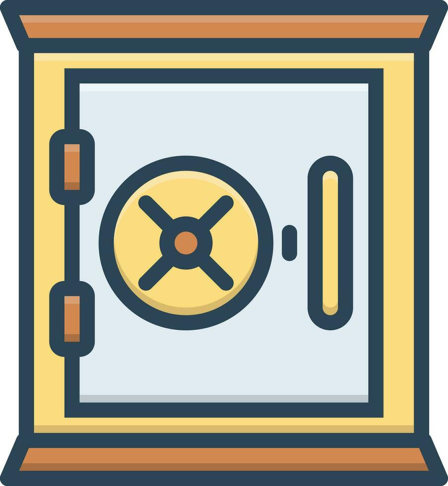 color icon for safe box vector